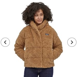 Patagonia Women's Recycled High Pile Fleece Down Jacket - Large - Barefoot Tan